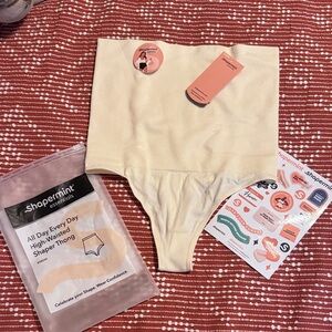 Shapermint Essentials High-Waisted Shaper Thong in Chai